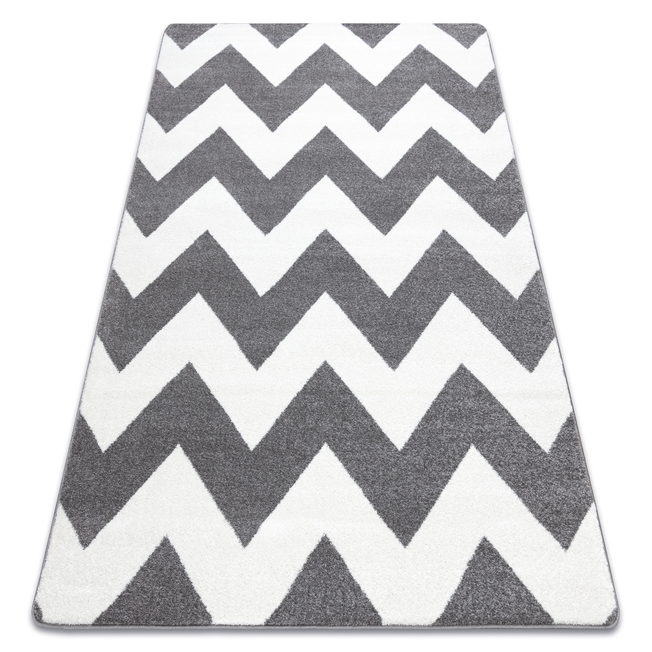 Amazing épais moderne tapis sketch zig-zag gris blanc FA66 x taille best-tapis 