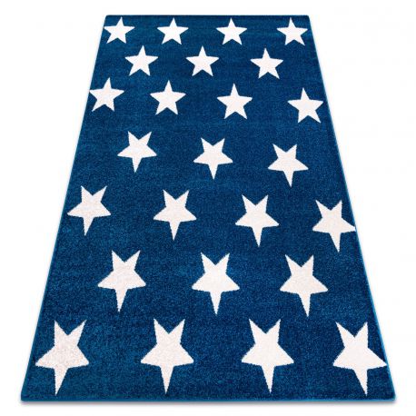 Tapis SKETCH - FA68 bleu et blanc - Petites étoiles Étoiles
