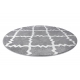 Tapis SKETCH cercle - F343 gris et blanc trèfle marocain trellis