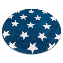 Tapete SKETCH redondo - FA68 azul/branco - Estrelas Estrelinhas