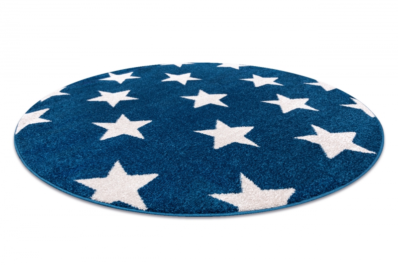 Better Bathrooms AMAZING THICK MODERN RUGS SKETCH Stars BLUE CREAM FA68 CIRCLE BEST-CARPETS 