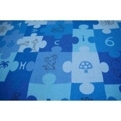 Detský koberec PUZZLE modrá