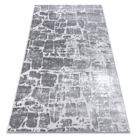 Tapete MEFE moderno 6184 Pavimentação tijolo - Structural dois níveis de lã cinza escuro