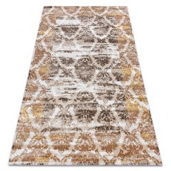 Modern Teppich BELLE BG58A dunkelblau / beige Franse 