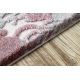 сучасний килим BELLE BR36A білий / рожевий бахромою