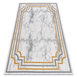 килим CORE 6268 Рамка, украшение сенчеста - структурни, две нива на руно, слонова кост / злато
