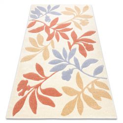 Carpet FEEL 1595/17933 Leaves beige/terracotta/violet