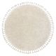 Okrúhly koberec BERBER 9000, krémová - strapce, Berber, Maroko, Shaggy