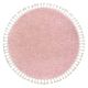 Килим BERBER 9000 коло рожевий бахромою волохатий