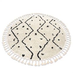 Alfombra moderna MUNDO D7701 diamantes boho exterior rosado / beige 