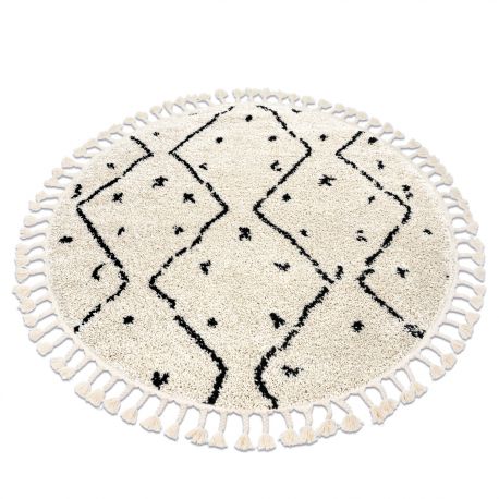 Moderný koberec MUNDO D7701 diamanty boho 3D outdoor růžový / béžová