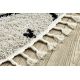 Tapis BERBER TETUAN B751 cercle zigzag crème Franges berbère marocain shaggy