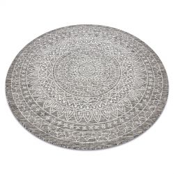 Alfombra moderna MUNDO D7461 diamantes 3D exterior gris / beige 