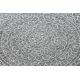 Alfombra de cuerda sisal LOFT 21207 Rosetón Circulo Boho marfil/plateado/taupe