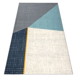 Tapis SCANDI 18525671 - TRAPÈZES gris crème turquois