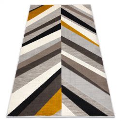 Alfombra moderna MUNDO E0561 diamantes, zigzag 3D exterior azul / beige 