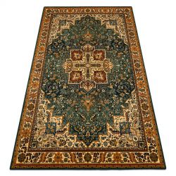 Exklusiv EMERALD Teppich 1012 glamour, stilvoll geometrisch Marmor Flaschengrün / gold