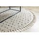 Okrúhly koberec BERBER SYLA B752, krémová bodky - strapce, Maroko, Shaggy