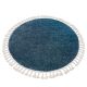 Kilimas BERBER 9000 Apskritas kilimas mėlyna kutai berberinis marokietiškas purvinas