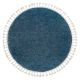 Covor Berber 9000 cerc albastru Franjuri shaggy