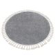 Kulatý koberec BERBER 9000 šedý - střapce, Maroko, Shaggy