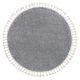 Kilimas BERBER 9000 Apskritas kilimas pilka ryškus kutai berberinis marokietiškas purvinas