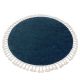 Kilimas BERBER 9000 Apskritas kilimas tamsiai mėlyna kutai berberinis marokietiškas purvinas