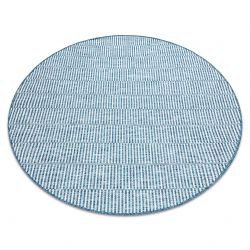 Okrúhly koberec SISAL LOFT 21198 BOHO slonová kosť/strieborná/modrá