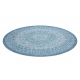 Χαλί σιζάλ LOFT 21207 Ροζέτα BOHO κύκλος ελεφαντόδοντο/ασημένιο/μπλε