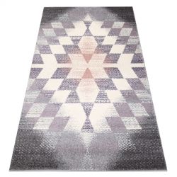 Tapis KAKE 25812757 Géométrique - Motif Losanges et Triangles 3D violet / gris / rose