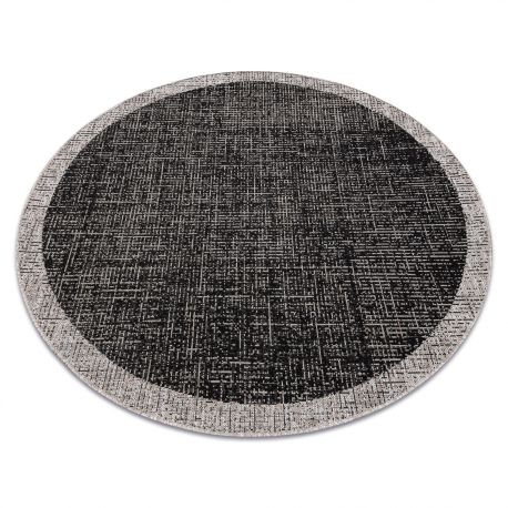 Alfombra de cuerda sisal FLOORLUX Circulo 20401 Marco negro/plateado