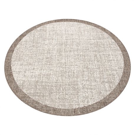 TAPIS EN CORDE SIZAL FLOORLUX Cercle 20401 Cadre champagne / taupe