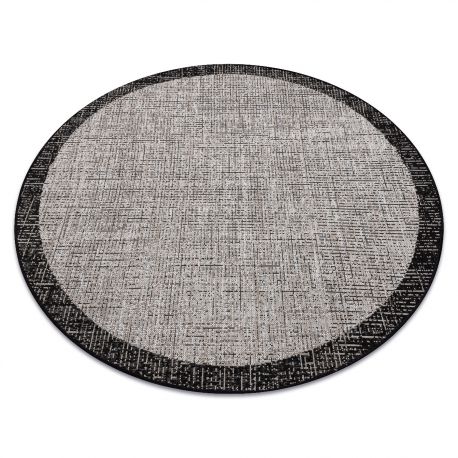 Sisal tapijt SISAL FLOORLUX rond 20401 Kader zilver / zwart