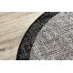 Sizala auklu paklājs FLOORLUX apļveida 20401 Rāmis sudrabs / melns