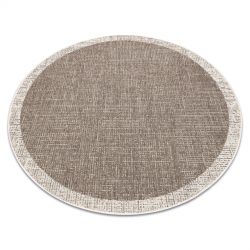 TAPIS EN CORDE SIZAL FLOORLUX Cercle 20401 Cadre taupe / champagne