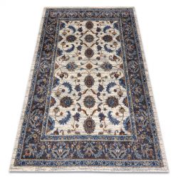 Carpet SOFT 6019 FLOWERS FRAME beige / blue / red