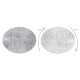 Moderní MEFE koberec kulatý 2783 Mramor - Strukturální, dvě úrovně rouna šedá