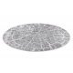 Modern MEFE carpet Circle 6185 Tree wood - structural two levels of fleece grey 