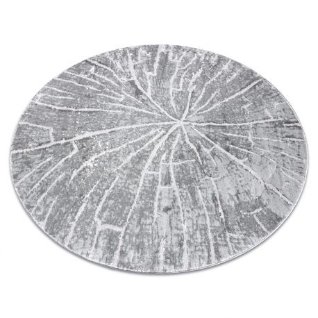 модерен MEFE килим кръг 2784 Дърво - structural две нива на руно сив