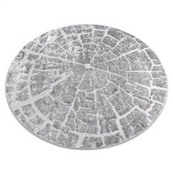 Tappeto MEFE moderne Cerchio 6185 Albero Legna - Structural due livelli di pile grigio 