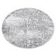 Tapis MEFE moderne Cercle 8725 cercles Empreinte digitale - Structural deux niveaux de molleton gris 