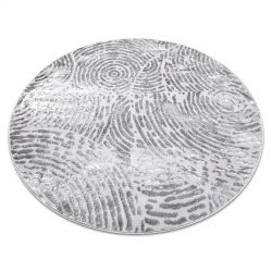 Modern MEFE matta Circle 8725 Circles Fingerprint - structural två nivåer av hudna grå 