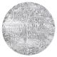 модерен MEFE килим кръг 8725 кръгове пръстови отпечатъци - structural две нива на руно сив