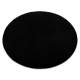 Apskritas kilimas BUNNY juoda Triušio kailio imitacija