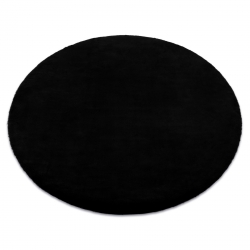 Okrúhly koberec BUNNY čierna, imitácia králičej kožušiny