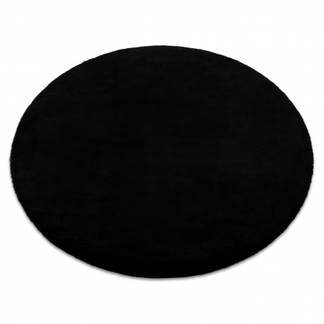 Carpet BUNNY circle black IMITATION OF RABBIT FUR