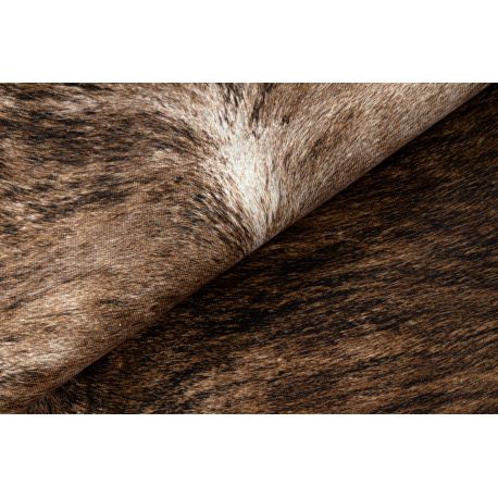 Kobercová umělá hovězí kůže, kráva G5068-1 hnědá kůže 100x150 cm