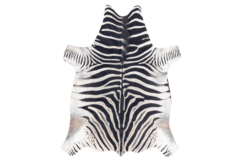 Tæppe Kunstigt oksekødslæder, Zebra G5128-1 hvid-sort hud - tæpper