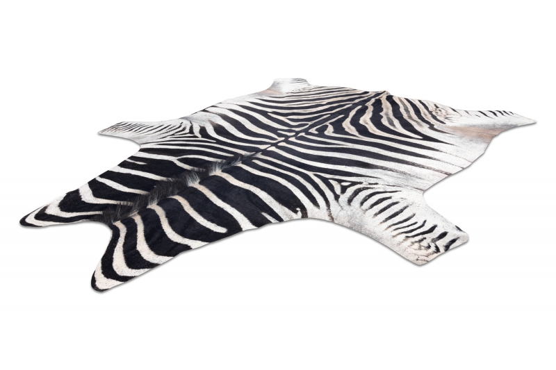 Tæppe Kunstigt oksekødslæder, Zebra G5128-1 hvid-sort hud - tæpper