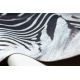 Alfombra Cuero de vaca artificial, Cebra G5128-1 blanco Cuero negro